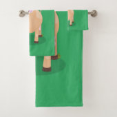 Cute happy jersey koe and flower cartoon bad handdoek (Insitu)