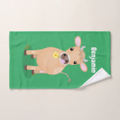 Cute happy jersey koe and flower cartoon bad handdoek (Handdoek)