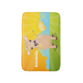 Cute happy jersey koe and flower cartoon badmat (Voorkant Verticaal)