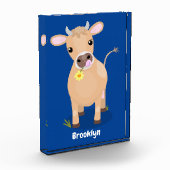 Cute happy jersey koe and flower cartoon fotoblokken (Links)