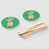 Cute happy jersey koe and flower cartoon handwaaier (Niet-gemonteerd)