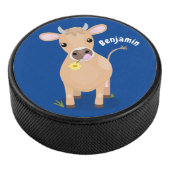 Cute happy jersey koe and flower cartoon hockey puck (3/4)