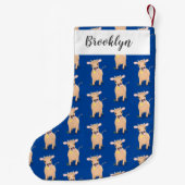 Cute happy jersey koe and flower cartoon kleine kerstsok (Achterkant)