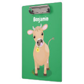 Cute happy jersey koe and flower cartoon klembord (Links)