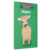 Cute happy jersey koe and flower cartoon klembord (Rechts)