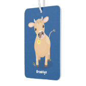 Cute happy jersey koe and flower cartoon luchtverfrisser (Links)