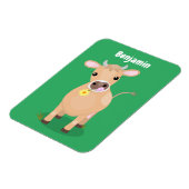 Cute happy jersey koe and flower cartoon magneet (Linkerzijde)
