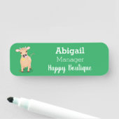 Cute happy jersey koe and flower cartoon naamplaatje (In situ)