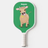 Cute happy jersey koe and flower cartoon pickleball paddle