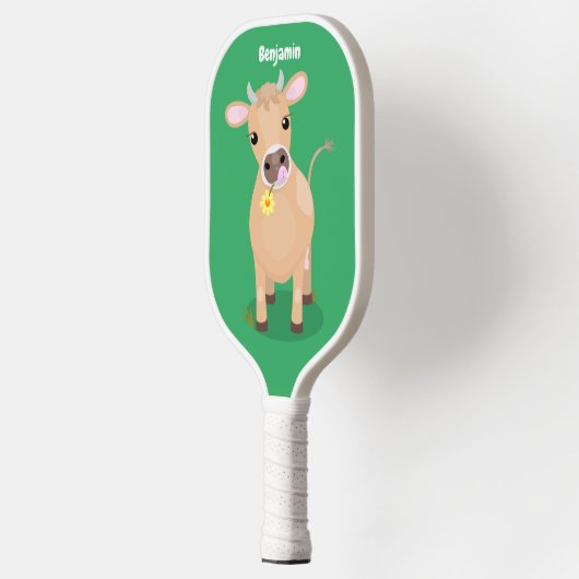 Cute happy jersey koe and flower cartoon pickleball paddle (Links)