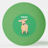 Cute happy jersey koe and flower cartoon pingpongbal (Achterkant)