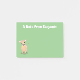 Cute happy jersey koe and flower cartoon post-it® notes