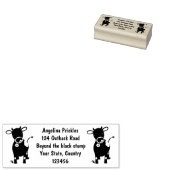 Cute happy jersey koe and flower cartoon rubberstempel (Gestempeld)