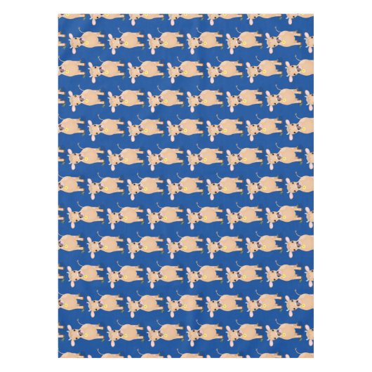 Cute happy jersey koe and flower cartoon tafelkleed (Voorkant)