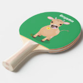 Cute happy jersey koe and flower cartoon tafeltennisbatje (Voorkant Gekanteld)