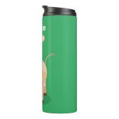 Cute happy jersey koe and flower cartoon thermosbeker (Geroteerd rechts)