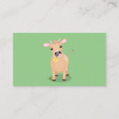 Cute happy jersey koe and flower cartoon visitekaartje (Achterkant)