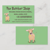 Cute happy jersey koe and flower cartoon visitekaartje (Voorkant / Achterkant)