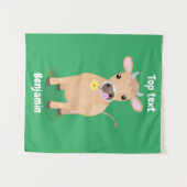 Cute happy jersey koe and flower cartoon wandkleed (Voorkant (horizontaal))