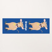 Cute happy jersey koe and flower cartoon yogamat (Achterkant (horizontaal))