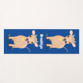 Cute happy jersey koe and flower cartoon yogamat (Voorkant (horizontaal))