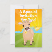 Cute happy jersey koe en cartoon kaart (Achterkant)