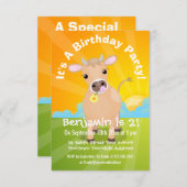 Cute happy jersey koe en cartoon kaart (Voorkant / Achterkant)