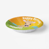 Cute happy jersey koe en cartoon papieren kommen (Gebogen)