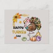Cute Happy kalkey Day Thanksgiving Feestdagenkaart (Voorkant)