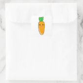 Cute Happy Kawaii Carrot Vierkante Sticker (Tas)