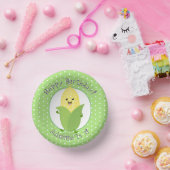 Cute happy kawaii corn cob cartoon illustratie papieren kommen (Feest)