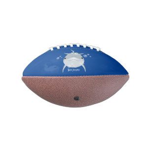 Cute happy kawaii dolphin cartoon american football
