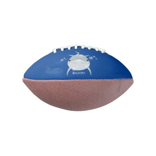 Cute happy kawaii dolphin cartoon american football (Gedraaid 90)