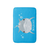 Cute happy kawaii dolphin cartoon badmat (Voorkant Verticaal)