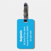 Cute happy kawaii dolphin cartoon bagagelabel (Achterkant verticaal)