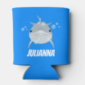 Cute happy kawaii dolphin cartoon blikjeskoeler (Achterkant)