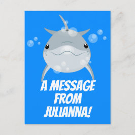 Cute happy kawaii dolphin cartoon briefkaart