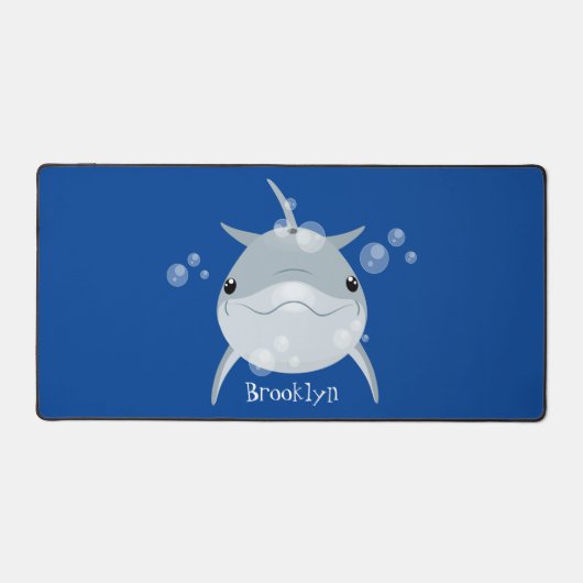 Cute happy kawaii dolphin cartoon bureaumat (Voorkant)
