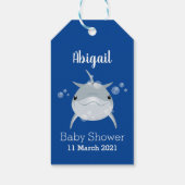 Cute happy kawaii dolphin cartoon cadeaulabel (Achterkant)