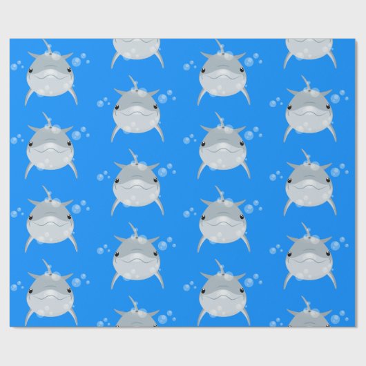 Cute happy kawaii dolphin cartoon cadeaupapier (Vlak)