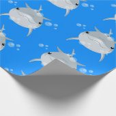 Cute happy kawaii dolphin cartoon cadeaupapier (Hoek)