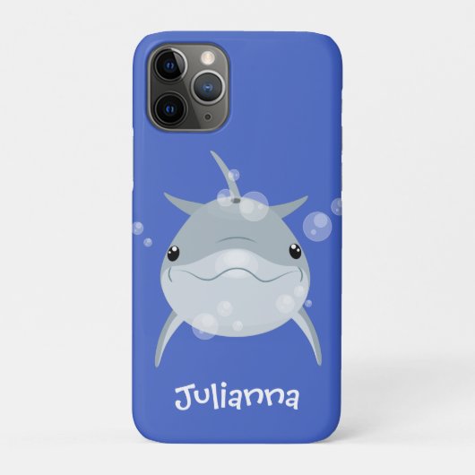 Cute happy kawaii dolphin cartoon Case-Mate iPhone case (Achterkant)