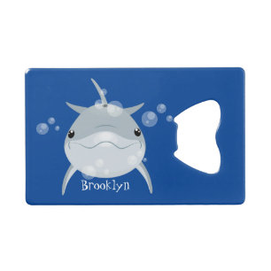 Cute happy kawaii dolphin cartoon creditkaart flessenopener