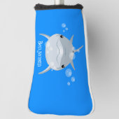 Cute happy kawaii dolphin cartoon golfheadcover (Draai 90)