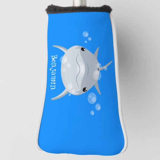 Cute happy kawaii dolphin cartoon golfheadcover (Draai 90)