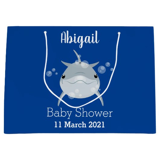 Cute happy kawaii dolphin cartoon groot cadeauzakje (Voorkant)