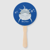 Cute happy kawaii dolphin cartoon handwaaier (Achterkant)