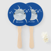 Cute happy kawaii dolphin cartoon handwaaier (Voorkant en achterkant)