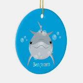 Cute happy kawaii dolphin cartoon keramisch ornament (Rechts)