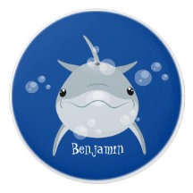 Cute happy kawaii dolphin cartoon